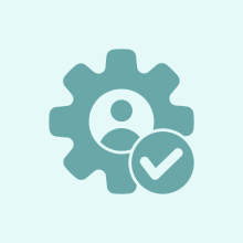 User settings icon with checkmark symbol.
