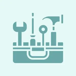 Icon of a toolbox with various tools inside.