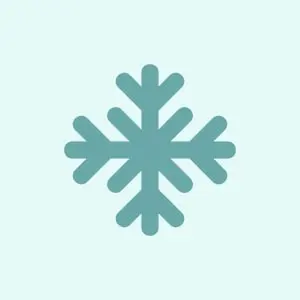 A simple blue snowflake icon on a light background.